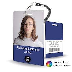 Photo Badge ID Card - photo ID, personalized badge, custom ID card, identification badge custom id badge, design your own id card, plastic