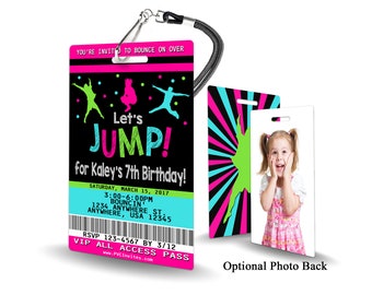 Jump (girl) Birthday Invitation PLASTIC Jump (girl) Birthday, Jump (girl) Birthday Invitation, Birthday Invite, Jump (girl) Birthday, Jump