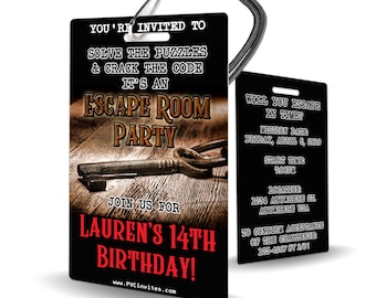 Escape Room Invitation PLASTIC Escape Room, Escape Room Invitation, Invite, Escape Room party, Escape Room
