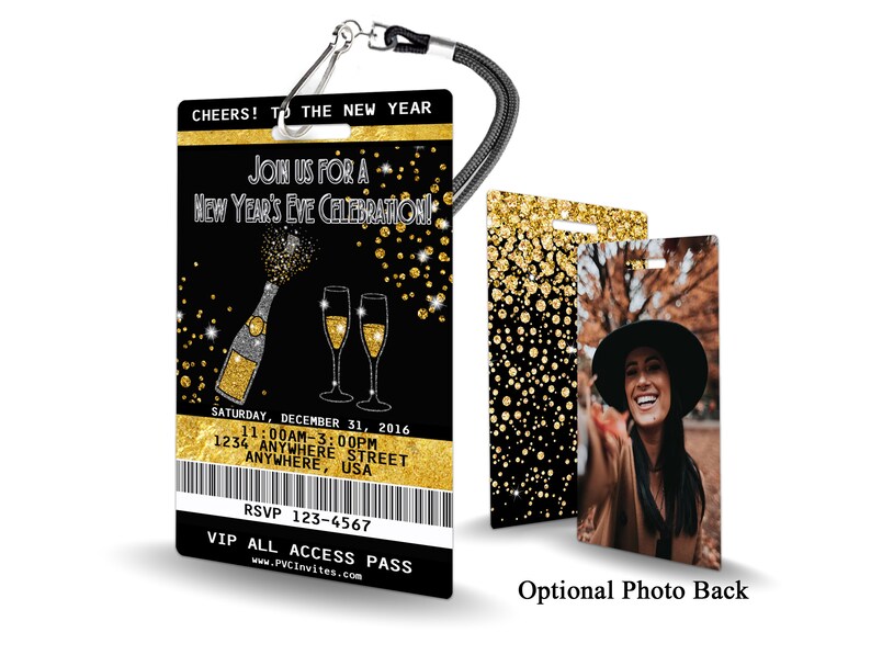 New Years Invitation PLASTIC New Years, New Years Invitation, Invite, New Years party, New Years