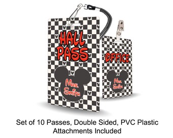 Composition Book Theme Classroom Hall Passes for Teachers, Personalized ...