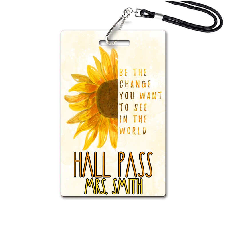Sunflower Theme Classroom Hall Passes for Teachers | Etsy