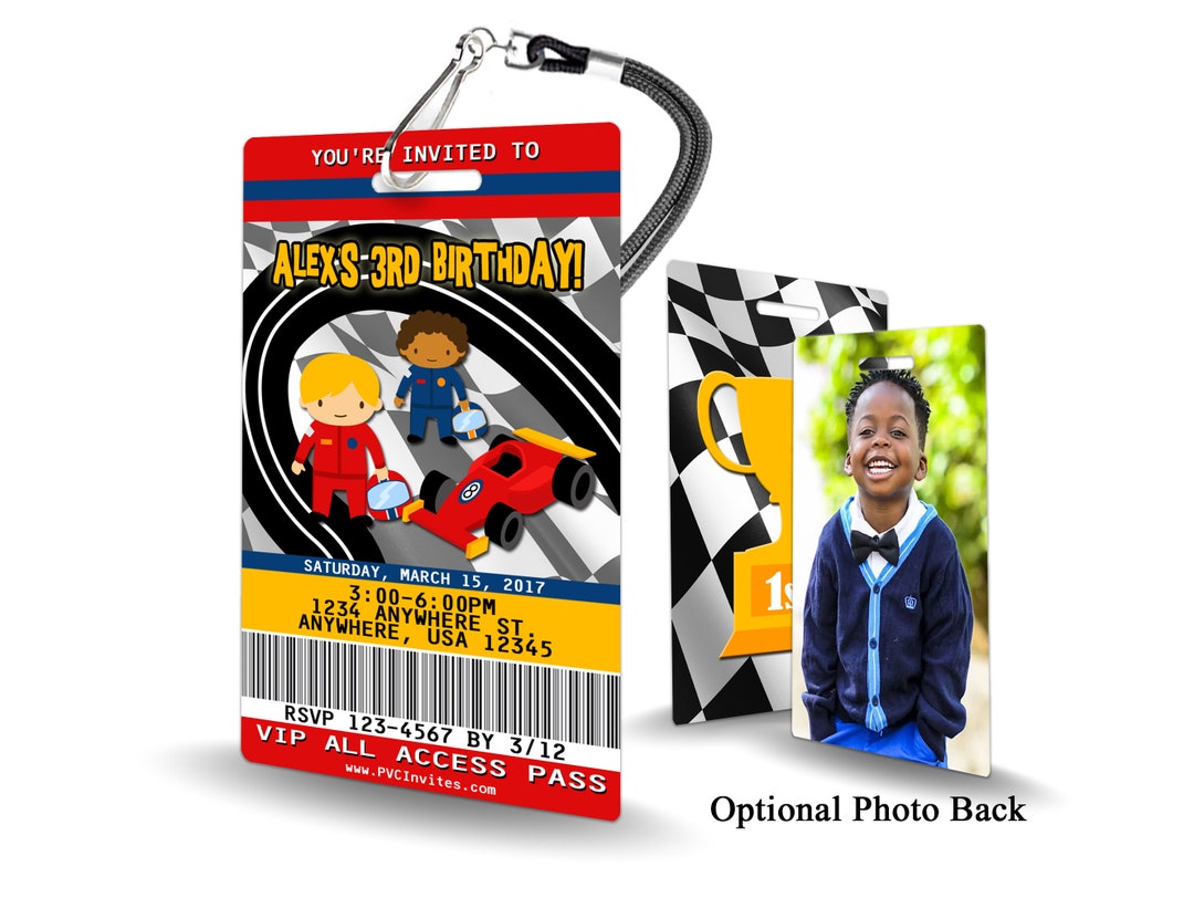Racecar Birthday Invitation PLASTIC Racecar Birthday, Racecar