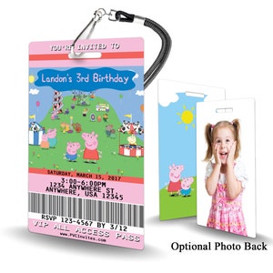 Peppa Pig Invitation PLASTIC Peppa Pig, Peppa Pig Invitation, Birthday Invitation, Birthday Invite, Peppa Pig Birthday Invitation