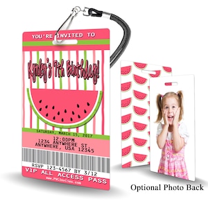 Watermelon Birthday Invitation PLASTIC Watermelon Birthday, Watermelon Birthday Invitation, Birthday Invite, Watermelon Birthday, Watermelon