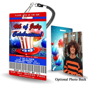 4th of July Invitation PLASTIC 4th of July, 4th of July Invitation, invitation, Invite, 4th of July Invitation SKU-INV109
