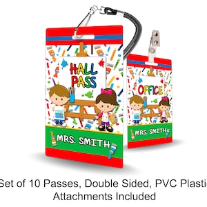 Artist Theme Classroom Hall Passes for Teachers, Personalized, Set of ...