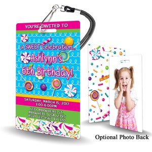 Candy Birthday Invitation PLASTIC Candy Birthday, Candy Birthday Invitation, Birthday Invite, Candy Birthday, Candy