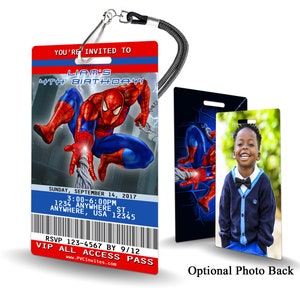 Spiderman Invitation PLASTIC Spiderman, Spiderman Invitation, Birthday Invitation, Birthday Invite, Spiderman Birthday Invitation