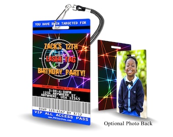Laser Tag Birthday Invitation PLASTIC Laser Tag Birthday, Laser Tag Birthday Invitation, Birthday Invite, Laser Tag Birthday, Laser Tag