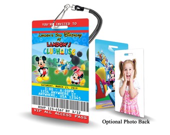 Mickey Mouse Birthday Invitation PLASTIC Mickey Mouse Birthday, Mickey Mouse Birthday Invitation, Birthday Invite, Mickey Mouse Birthday