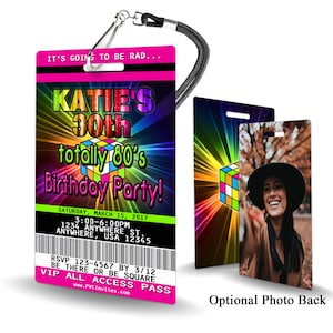 80&#39;s Birthday Invitation PLASTIC 80&#39;s Birthday, 80&#39;s Birthday Invitation, Birthday Invite, 80&#39;s Birthday, 80&#39;s