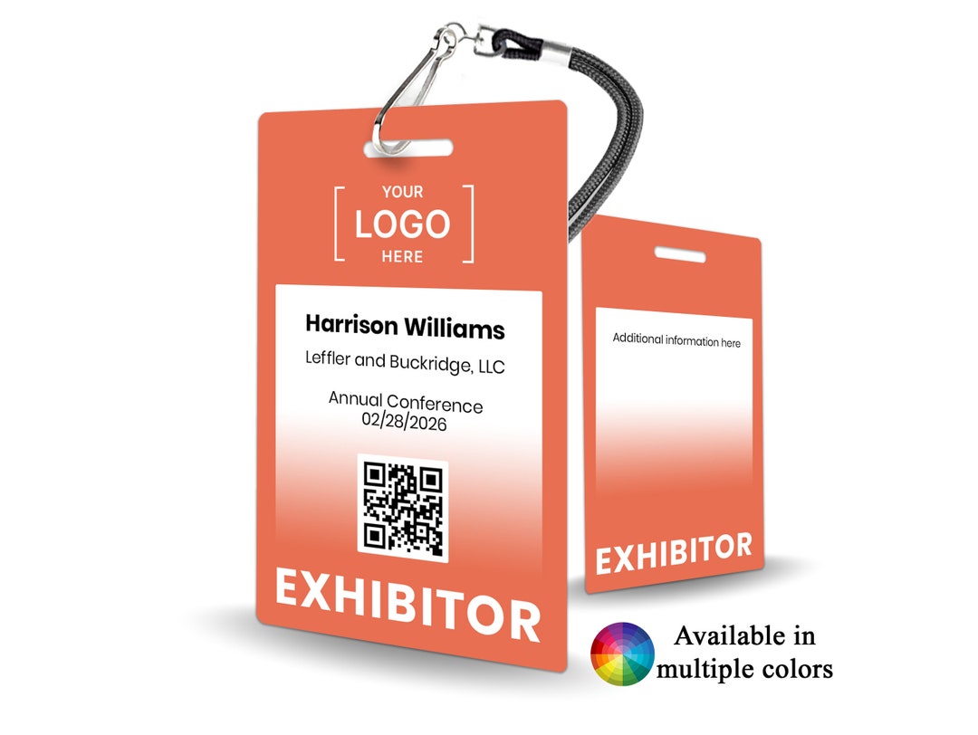 Custom Exhibitor Badge - Professional ID for Events - Etsy