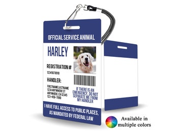 Emotional Support or Companion Animal ID Card - animal ID, emotional support badge, companion animal card, Emotional Support Animal ID Card