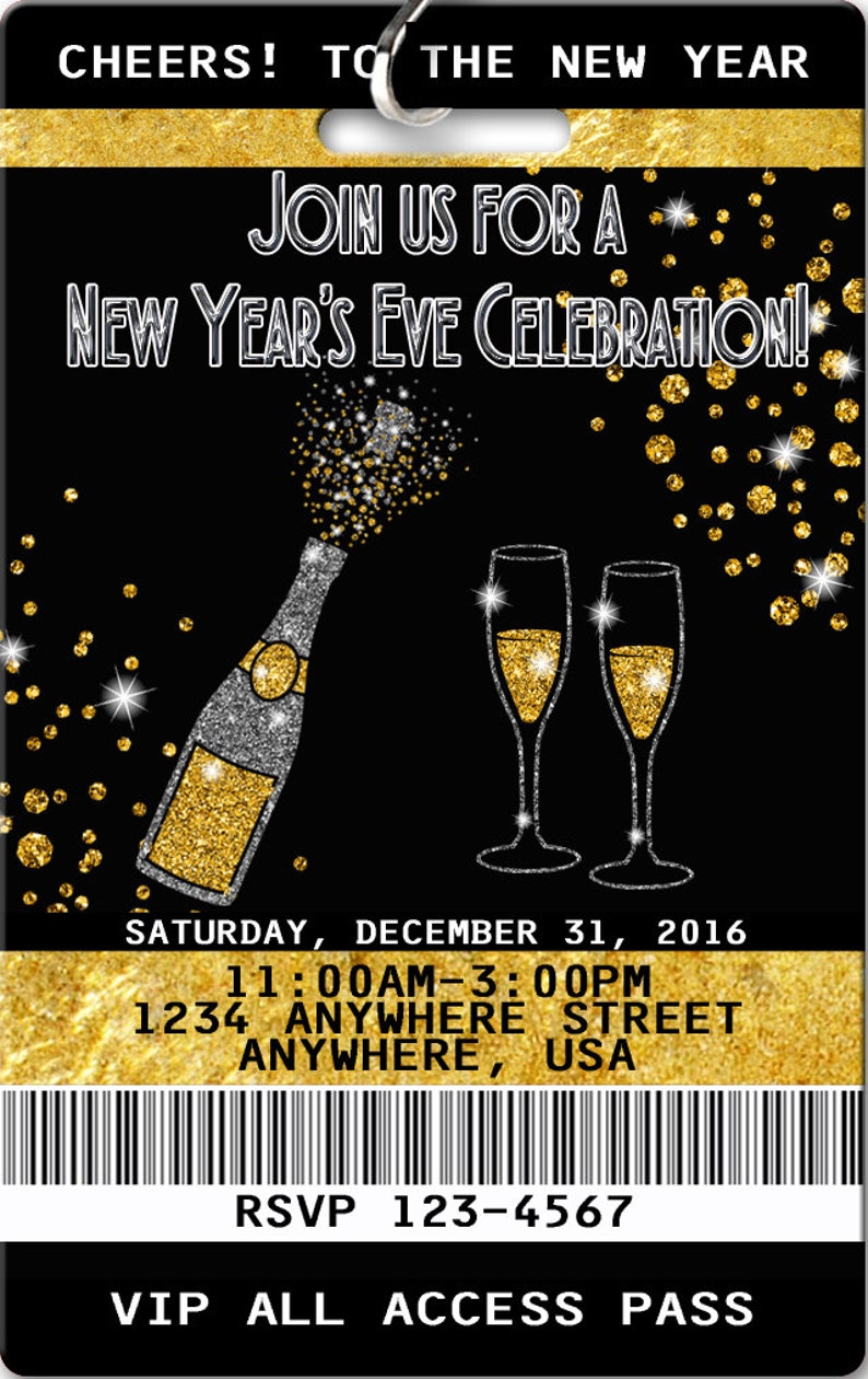 New Years Invitation PLASTIC New Years, New Years Invitation, Invite, New Years party, New Years bild 2
