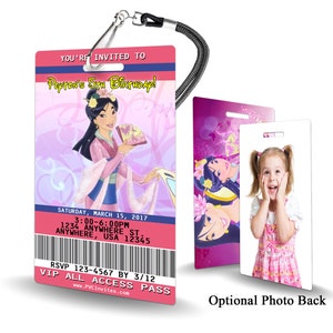 Mulan Invitation PLASTIC Mulan, Mulan Invitation, Birthday Invitation, Birthday Invite, Mulan Birthday Invitation
