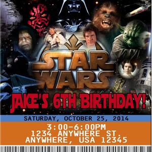 Star Wars Invitation PLASTIC Star Wars, Star Wars Invitation, Birthday Invitation, Birthday Invite, Star Wars Birthday Invitation image 2