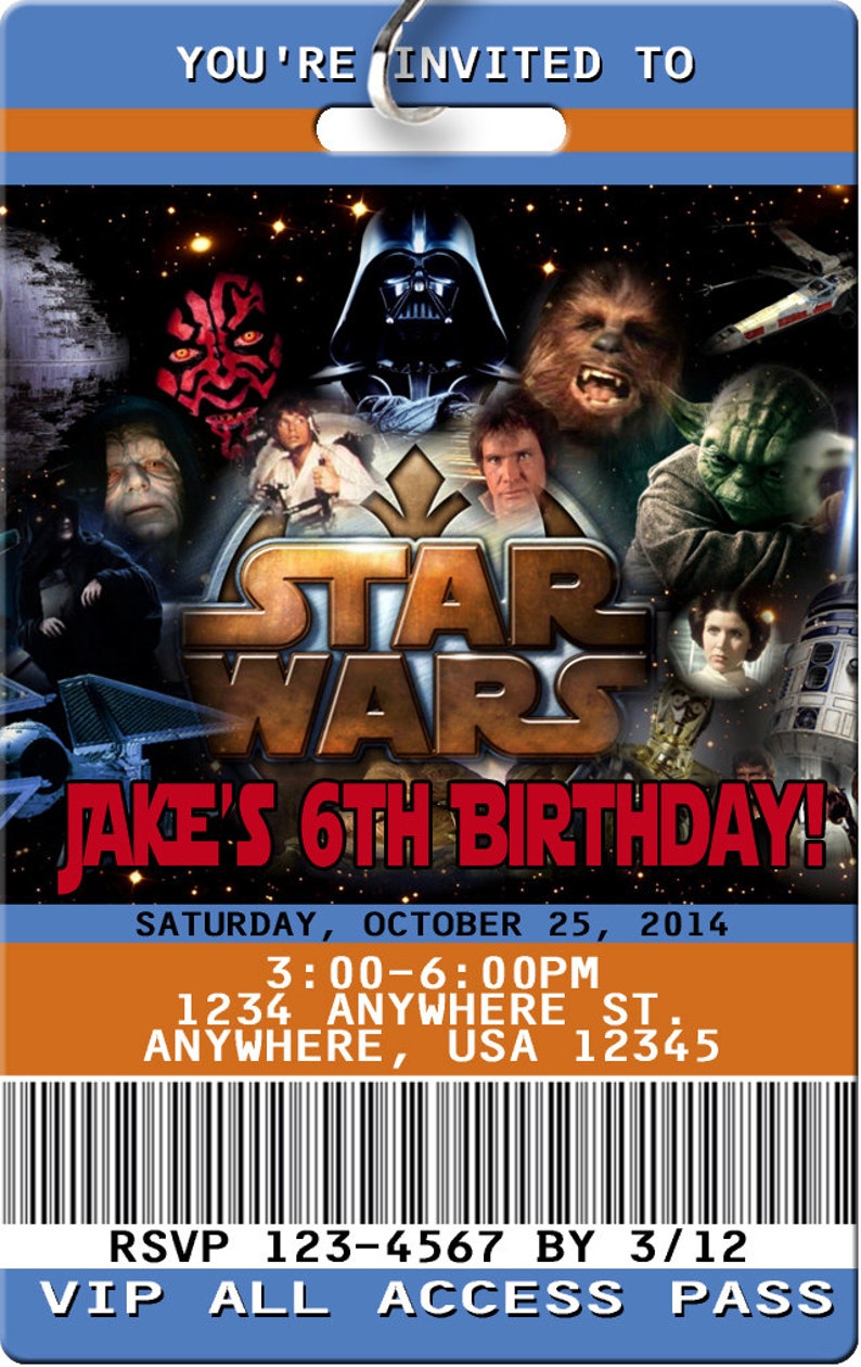 Star Wars Invitation PLASTIC Star Wars, Star Wars Invitation, Birthday Invitation, Birthday Invite, Star Wars Birthday Invitation image 2