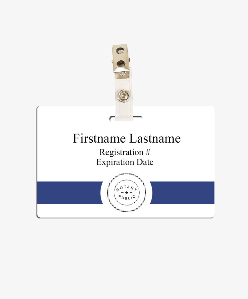 Notary Name Badge ID Card notary badge, name badge, ID card, identification badge, notary identification, notary name badge ID card notary image 10