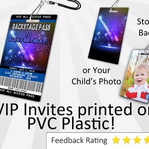 Backstage Pass Birthday Invitation PLASTIC Backstage Pass Birthday ...