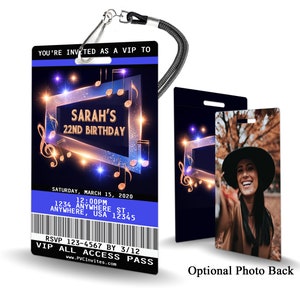 Music Birthday Invitation PLASTIC Music Birthday, Music Birthday Invitation, Birthday Invite, Music Birthday, Music