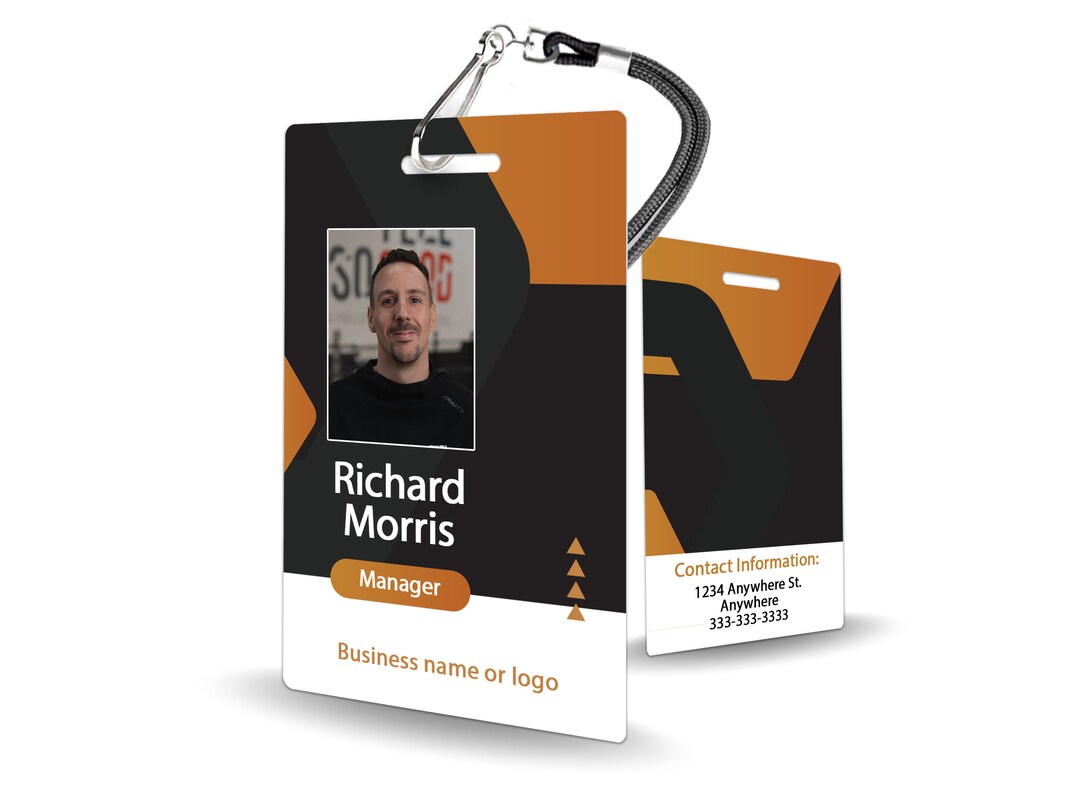 Corporate Staff ID Badge - Company Badge, Customizable Employee ID ...
