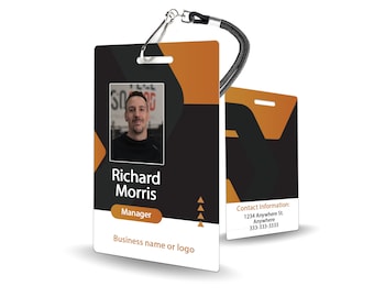 Corporate Staff ID Badge - company badge, customizable employee ID, business firm identification
