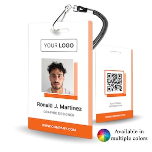 Custom Staff ID Badge - personalized corporate identification, employee name tag, customizable ID card