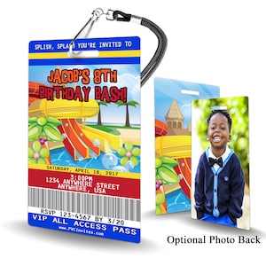 Water Park Birthday Invitation PLASTIC Water Park Birthday, Water Park Birthday Invitation, Birthday Invite, Water Park Birthday, Water Park