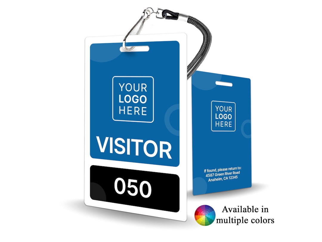 Corporate Visitor Badge - Event Entry Pass, Customizable Visitor ID ...