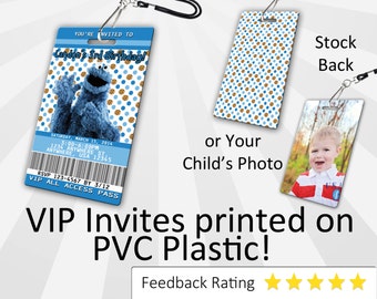 Cookie Monster Invitation PLASTIC Cookie Monster, Cookie Monster Invitation, Birthday Invitation, Birthday Invite, Cookie Monster Birthday