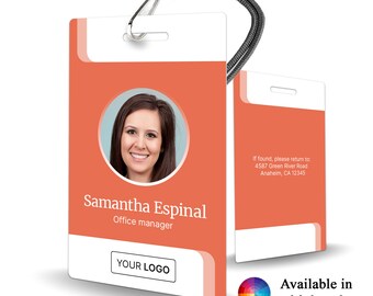 Personalized Employee ID Card - corporate staff identification, professional headshot badge
