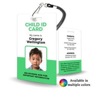 Child ID Badge - Kid Safety, ID for Children, Safety Badge