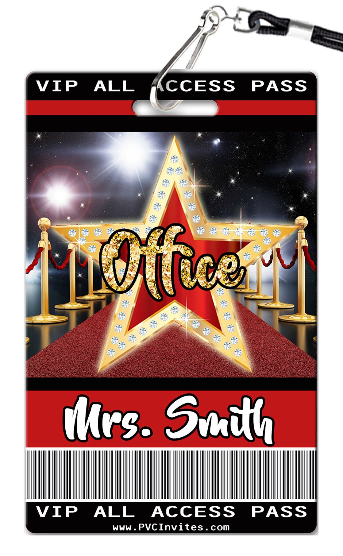 Red Carpet Theme Classroom Hall Passes for Teachers, Personalized, Set ...