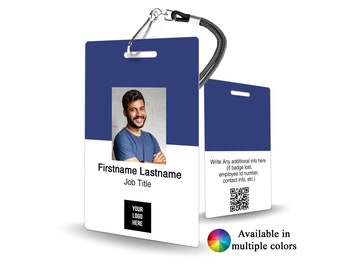 custom ID badge, design your own id card, plastic badge, office badge, customized office id card