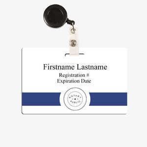 Notary Name Badge ID Card notary badge, name badge, ID card, identification badge, notary identification, notary name badge ID card notary image 8