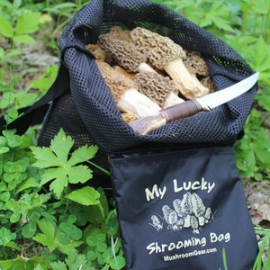 Mushroom Hunting Bag, Tough Tear Resistant Scuba Mesh, Solid Bottom To Protect Morels. Proudly Made in USA image 2