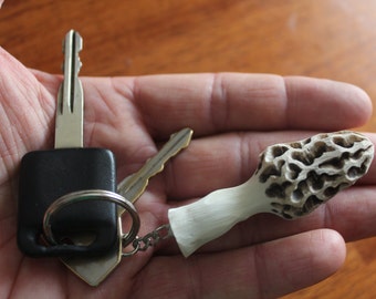 Morel Mushroom Key Ring