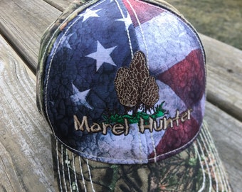 Morel Mushroom Hunter Hat with American Flag