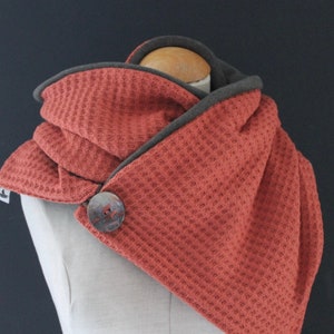 Wrap Scarf Triangular Scarf Knit Grey Button Scarf Scarf wrap scarf, triangular loop