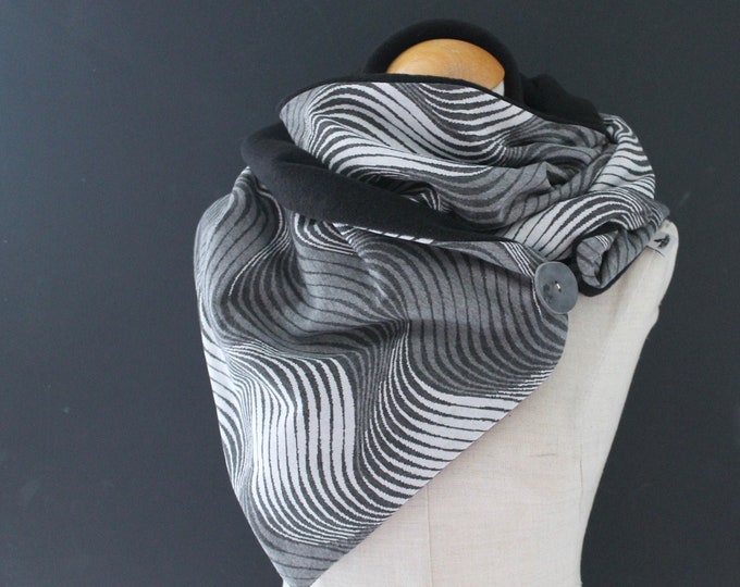 Wrap Scarf Triangular Scarf Grey Jersey Fleece wrap scarf triangular loop