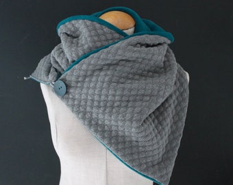 Wickelschal Dreieckstuch Schal Anthrazit Strickstoff Tuch scarf triangular