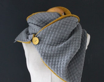 Wickelschal Dreieckstuch Schal Grau Senf Tuch scarf triangular