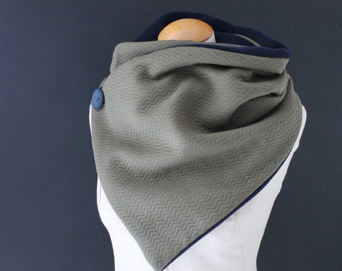 Wrap scarf, triangular scarf, loop scarf, cable knit