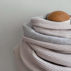 Loop cotton fleece loop scarf scarf tube scarf reversible scarf beige ecru grey warm knit winter scarf soft