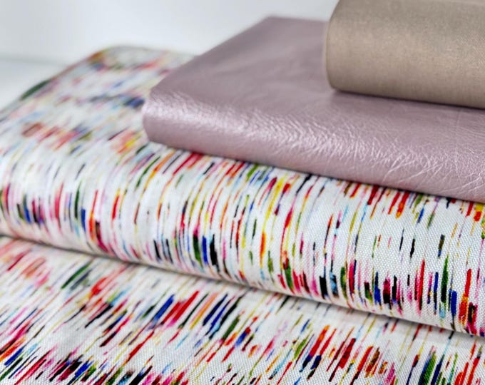 Canvas bag fabric decorative fabric cotton cotton fabric brown faux leather pink colorful stripes lines curtain cushion bag sewing