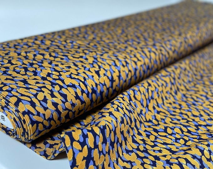 SALE 1 Meter Dress Fabric Blouse Fabric Stretch Sale Sold by the Meter Remaining Stock Viscose Yellow Blue Elastane