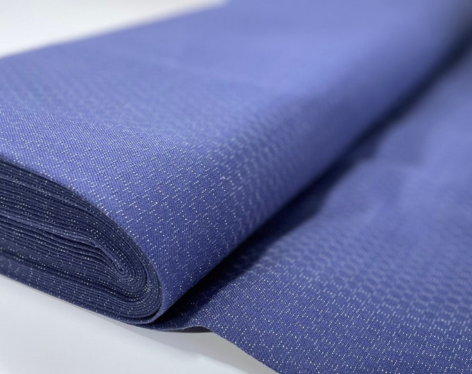 SALE 1 Meter Jacquard Canvas Bag Fabric Sale Sold by the Meter Remaining Stock Blue Cotton Elastane