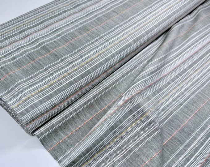 SALE 1 Meter Cotton Fabric Green Khaki Stripes Fabric Cotton