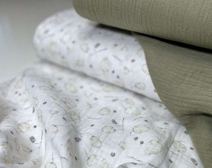 Muslin Double Gauze Cotton Fabric Summer Muslin Pastel Fabric Cotton